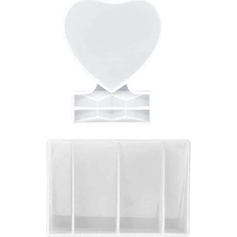 Moule en silicone pour cadre photo (lot de 2), cadre photo en résine coulée, moule pour cadre photo en forme de cœur, pour personnalisation (1/5)