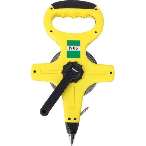 Mètre à ruban en fibre de verre de 50 m, 30/50 mètres avec échelle en pouces et métrique, coque en ABS pour arpentage de construction, impression double face, engrenage différentiel à récupération (1/4)