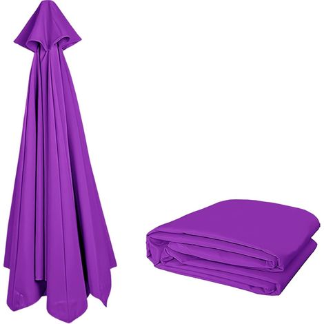 3.50M Rechange pour parasol de patio en extérieur Remplacement robuste pour parapluie de marché Toile de parasol pour 8 baleines Protection UV et imperméable auvent de rechange Seulement (1/5)