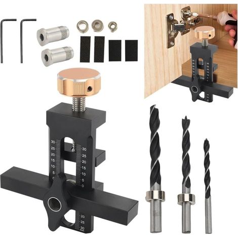 Positionierer für Schranktüren-Installation, Montagevorrichtung, einfach einzustellend, vielseitig, aus Aluminiumlegierung, für die meisten Schränke (1/4)