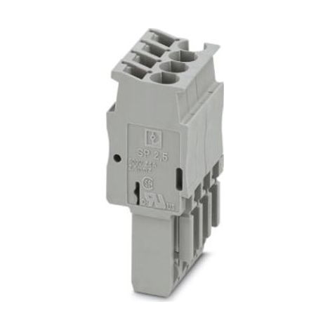 Bloc de jonction rail DIN Phoenix Contact SP 2.5/4, Fixation à ressort, Gris ( Prix pour Paquet de 5 )