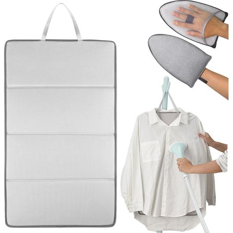 Planche à repasser vapeur avec gants de repassage, grille de repassage vapeur, tapis de repassage vapeur, planche à repasser suspendue, fer à vapeur, tapis de repassage vapeur suspendu (1/5)