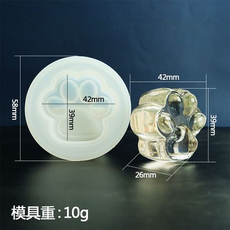 Moule Silicone Transparent Paw Chat Unique - Pied Chat Unique Moule DIY Crystal Époxy Support Mirror Frosted pour Décorations Artisanales Silicone Stock