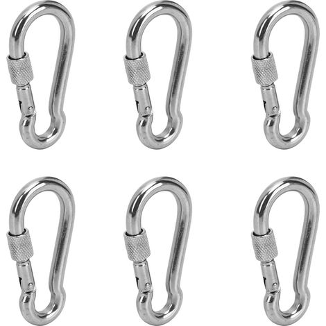 6 Crochets à Ressort en Acier Inoxydable 7MM - Forte Capacité de Charge pour Camping et Randonnée (1/5)