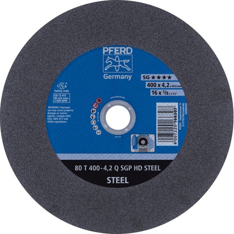PFERD TOOLS Stationäre Trennscheibe T 400x4,2x40mm "mittelhart" HD STEEL für Stahl 80m/s 10 Stk (1/4)