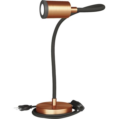 Table Flex GU1d0 lampada da tavolo snodabile con mini faretto LED e spina a 2 poli