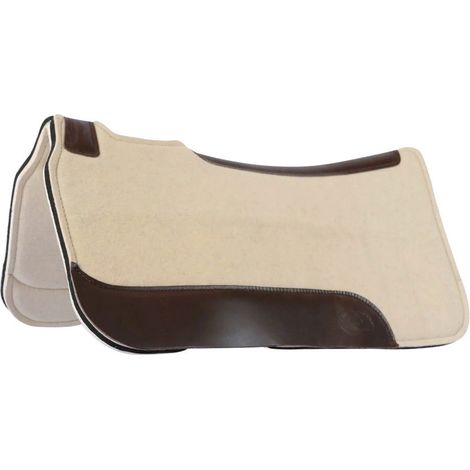 BEIGE - Sottosella americano modello Double in feltro con strato interno in neoprene e inserti in pelle