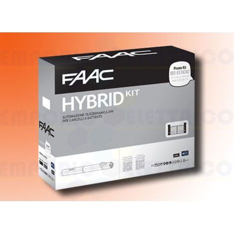 KIT HÍBRIDO FAAC 24V 105683 Automatización hidráulica de puerta batiente para hoja de 2mt (1/3)