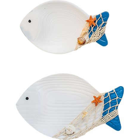 Décoration Murale Poisson en Bois pour Thème Plage - Sculpture de Poisson Ornement à Suspendre (1/5)