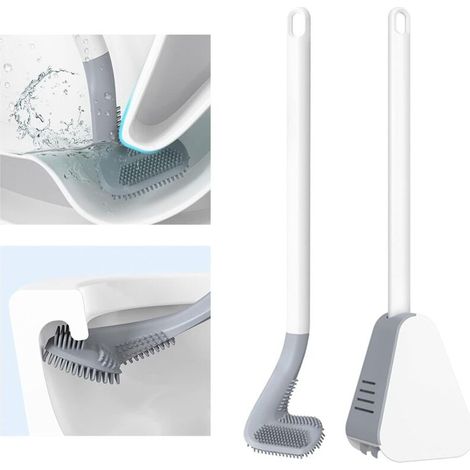 Brosse WC en Silicone Golf Long Handled Toilet Brush Brosses WC et Supports pour Salle de Bains Blanche (1/5)