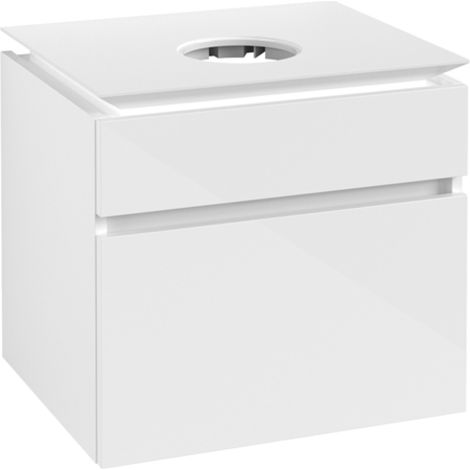 Lavabo VB US Legato 600x550x500mm, double vasque extractible avec cuvette intégrée blanche brillante (1/2)