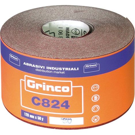 1 PZ CARTA ABRASIVA GRINCO C824 CM.11,5 H X 45MT. GRANA 120