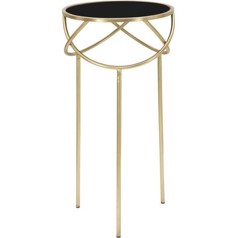 Table d'Appoint Design "Ring" 80cm Noir & Or
