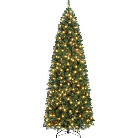 Künstlicher Weihnachtsbaum 230 cm, Tannenbaum mit Metallständer, 800 grüne Spitzen aus PVC, Christbaum für Zuhause, Büro & Hotel, Grün (1/5)