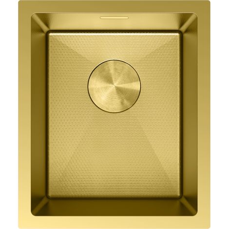 Mexen Trixo évier en acier 1 bac 370 x 440 mm, doré HC - 6412371000-55HC (1/5)