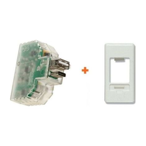 Fanton caricatore USB A+C incasso compatibile Gewiss System bianca - 82893-SB
