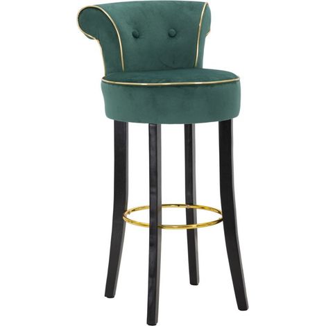Tabouret de Bar en Velours "Luxy" 96cm Vert (1/5)
