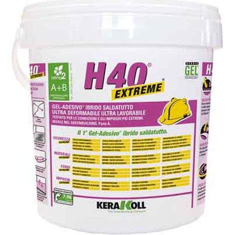 COLLA PER PIASTRELLE IN PASTA 'H40 EXTREME' KERAKOLL 10 Kg - Colore Bianco Q.TA 10