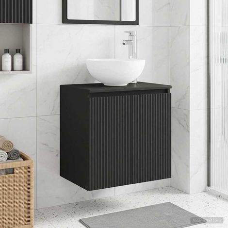 vidaXL Mobile Lavabo da Parete Nero 49,5 x 35 x 63 cm