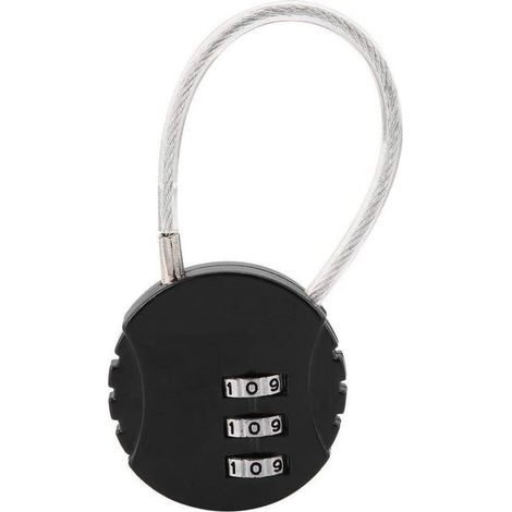Cadenas de Sécurité, Serrure De Combinaison Cadenas à Code Cadenas de Voyage avec Câble en Acier 3 Chiffres Cadenas à Bagages pour valises et Sacs à Dos aquarium