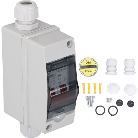 Disjoncteur DC IP65, interrupteur de déconnexion étanche pour système solaire photovoltaïque 2P 1000V 16A (1/5)