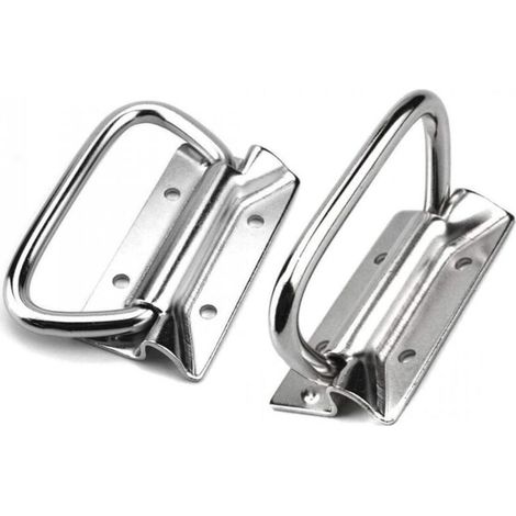 Poignées en acier inoxydable pour balconnets de porte de levage de boîte à outils (paquet de 2, argent) (1/4)