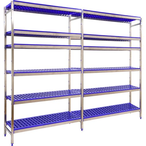 Simonrack Scaffale europeo in acciaio inox blu 6 ripiani