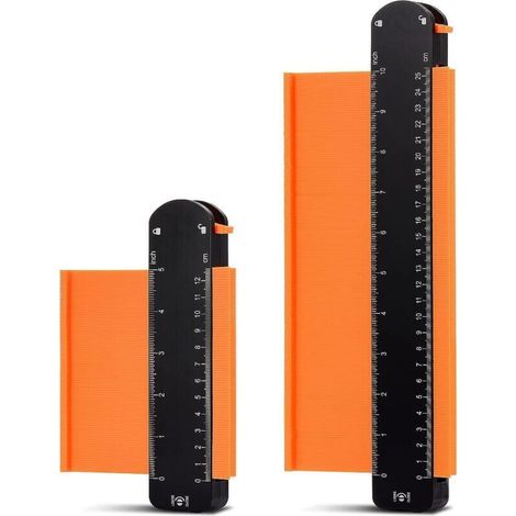 ALLIANDISJauge de Contour Verrouillable, 2pcs Copieur de Contour Profil, Duplication avec Fonction Réglable pour Outils Menuiserie Bricolage Carrelage ou Parquet, Outil de Marquage du Bois Stratifié (1/4)