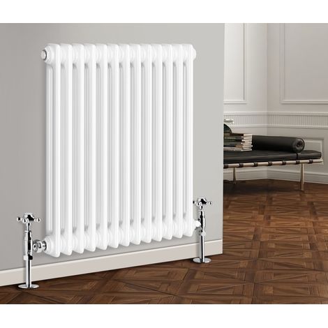NRG Traditional Cast Iron Style Radiator Horizontal 2 Column White 600 x 605mm (1/5)