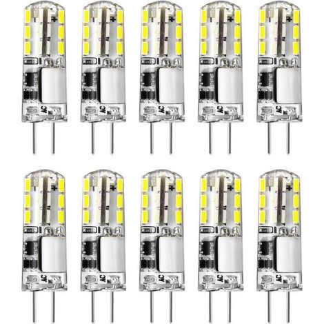 Filiyano-Lot de 10 ampoules LED G4 12 V blanc froid 6000 K AC/DC 2 W/25 W, culot bipolaire type JC, économie d'énergie (1/4)