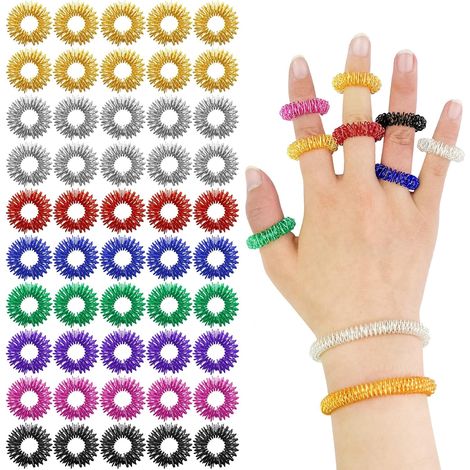 104 Stück Finger Massage Ringe Set – 8 Farben, Stachelige Sensorische Ringe für Stressabbau & Akupressur Startseite (1/5)