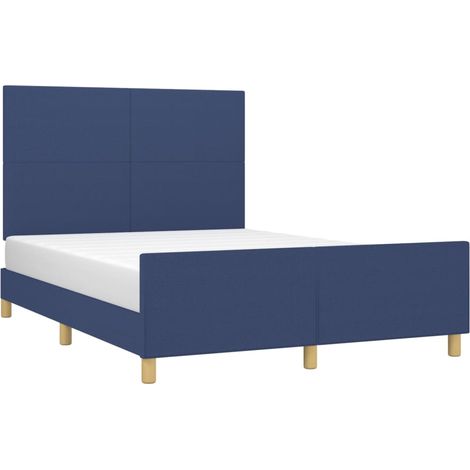 Bettgestell ohne Matratze Blau 140x190 cm Stoff vidaXL (1/5)