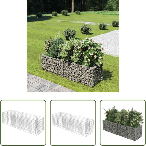 Terrasse - Lit surélevé à gabion Acier galvanisé 180x50x50 cm (1/5)
