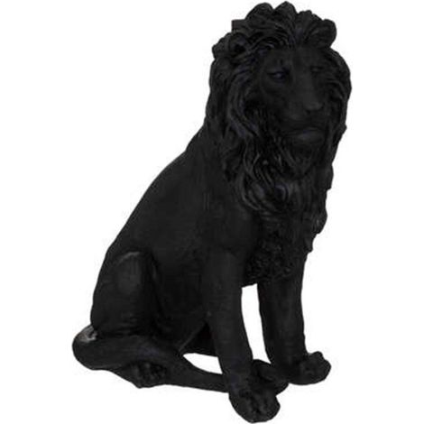 Atmosphera – Statuette déco lion en oxyde de magnésium 51cm – Design moderne – Usage intérieur et extérieur – Couleur noire