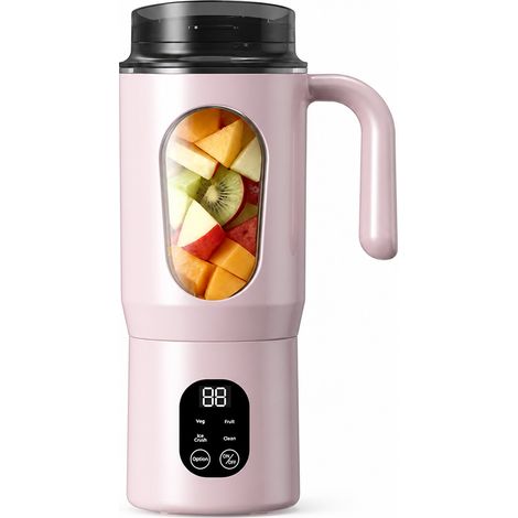 Blender Portable Électrique USB Rose HS-960 avec Gobelet et Poignée pour Jus et Smoothies (1/5)
