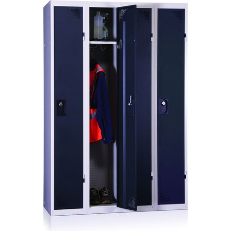 PROVOST - Vestiaire industriel monobloc 4 colonnes Provost - Métal anthracite