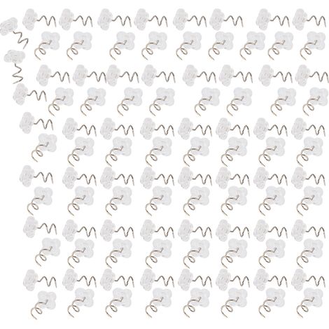 100 clous de fixation spiralés antidérapants en acier inoxydable transparent ABS pour canapé (clous torsadés en forme de pétale)