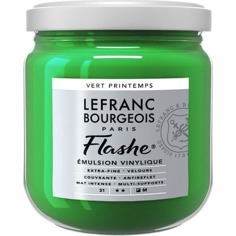 Peinture vinylique - Flashe - Vert printemps - 544 - Lefranc Bourgeois - 400ml