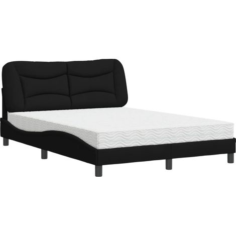 Maison Exclusive - Bett mit Matratze "Hvar" Schwarz 140x190 cm St