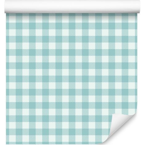 Papier peint à motifs céladon, blanc, turquoise et menthe 50 x 1000 cm (1/5)
