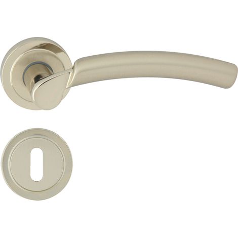 DOMINO Poignée de porte ZITA M7 M9 BB Poignée avec rosace BB pour clé Chromé/Nickel (1/5)