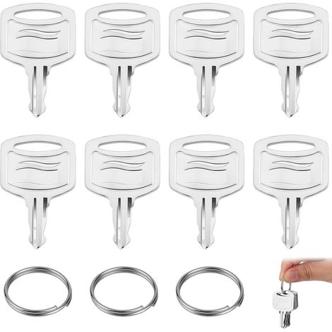 Lot de 8 Cles pour Distributeur de Papier Toilette Tork avec 3 Anneaux Porte-Cles, Cles Metalliques de Remplacement pour Porte-Papier et Distributeur d'Essuie-Mains, Outil Pratique pour Entretien, Eco (1/5)
