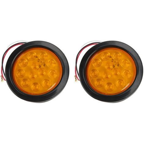 Feu arrière de remorque rond à 12 LED, feu de freinage, clignotant, ambre, pour camions tracteurs (1/5)
