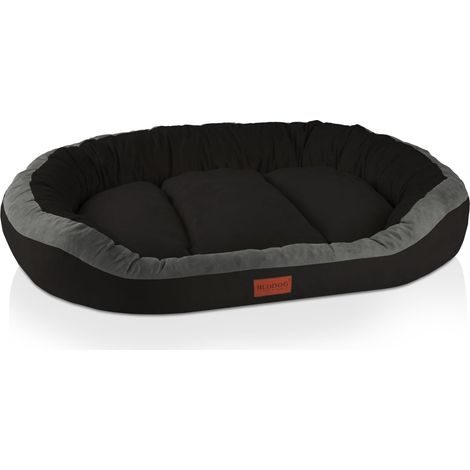 Cama para perros BedDog PRINS PREMIUM, de material resistente, sofá para perros:XXL, THE-ROCK (negro/gris) (1/5)