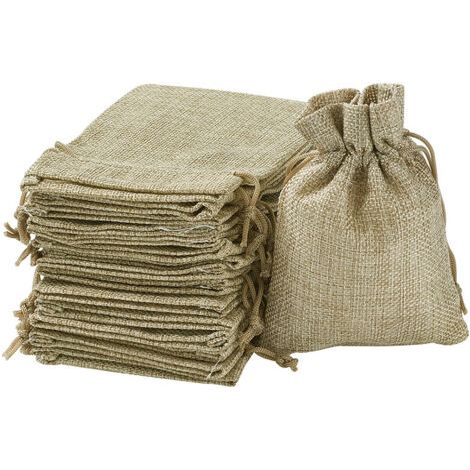 Borsa in iuta, piccola borsa in tessuto, borsa in lino 100 pezzi, borsa in tela di iuta, borsa per bomboniere, borsa per matrimonio alla lavanda, piccola borsa regalo, borsa regalo per gioielli (100 p