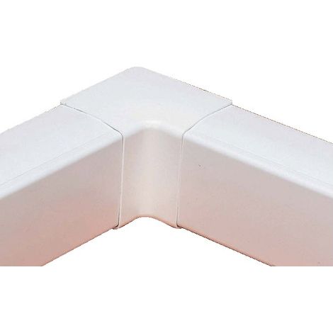 Mc Distribution – Coude 90° intérieur goulotte – blanc 9003 – 80x60 mm pour installations électriques – transition fluide des câbles