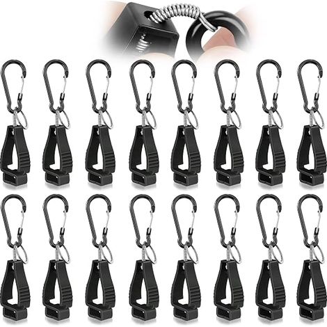 Lot de 16 pinces à gants de travail, boucles métalliques, pour ranger les gants et éviter de les perdre. (1/5)