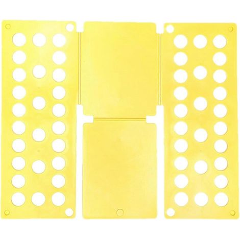 Planche à plier t-shirts organisateur linge 40x48cm 54x108cm jaune, pliage facile gain de place maison chambre étudiant voyage rangement soigné (1/5)