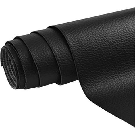 Patch de Réparation en Cuir, 1 Rouleau Auto-Adhésif en Cuir PU Patch de Réparation Kit Premiers Soins pour Canapé de 35 x 137cm Noir (1/4)
