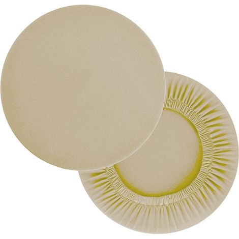 Ensemble de 2 housses de chaise ronde, JeiibrZui, Polyester, Élastique, 30-45 cm, Beige, mobilier robuste et élégant (1/5)